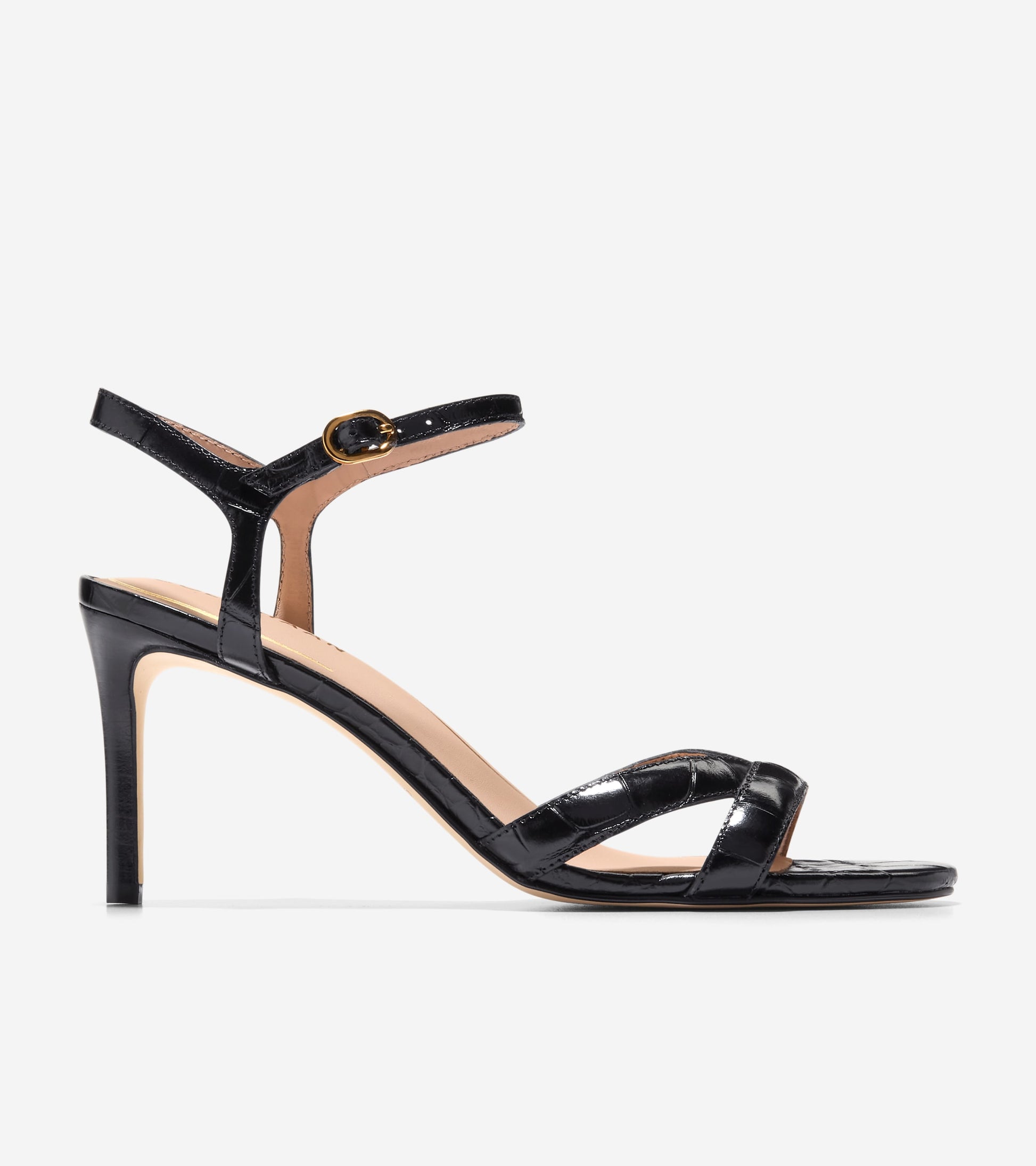 W34656:BLACK CROC PRINT LEATHER