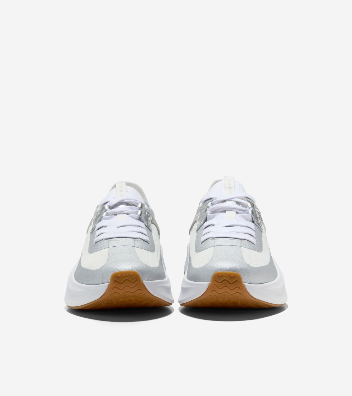 W36275:SILVER METALLIC LTHR / WHITE