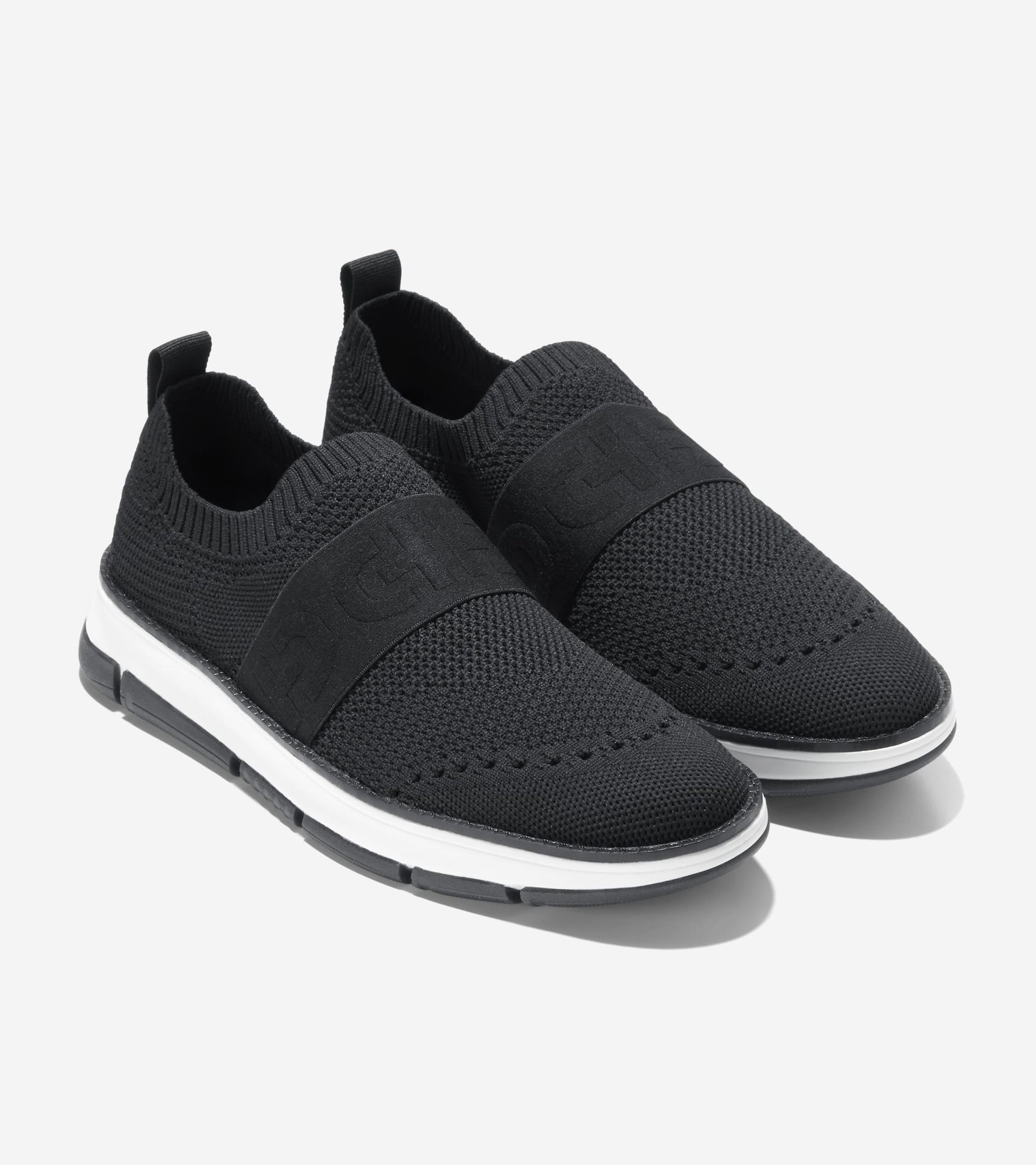 W32498:BLACK KNIT/WHITE
